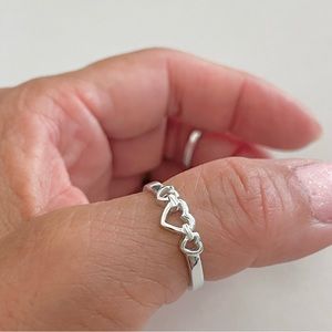 Jewelry | Three Hearts Sterling Silver Ring Dainty Ring Heart Ring I